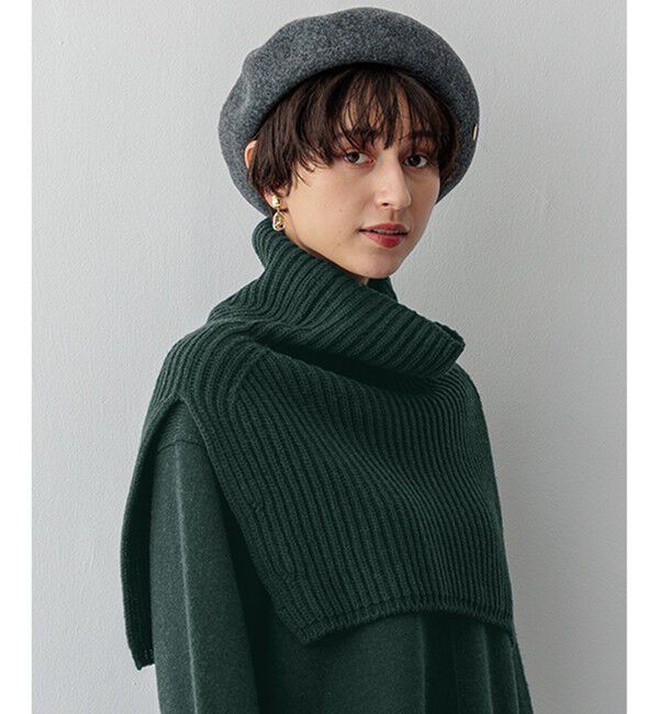 23区「【洗える】カシミヤブレンド ニット ネックウォーマー」|その他|グリーン系