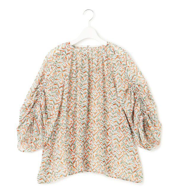 23区「【洗える】シアーヘリンボーンプリント ブラウス」|シャツ・ブラウス|