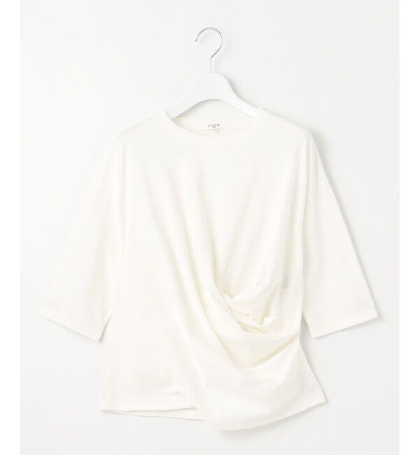 23区「【SLOW/一部店舗限定】MVSコットン カシュクール 5分丈 Tシャツ」|Tシャツ・カットソー|