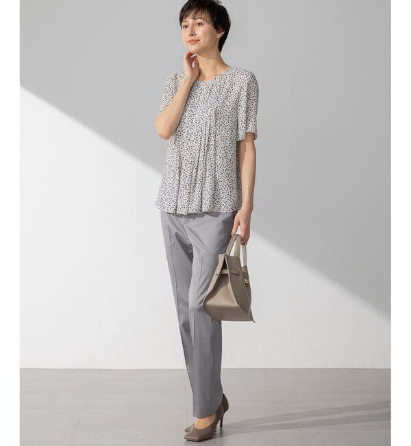 23区「【接触冷感/吸水速乾】ペインティングプリント ブラウス」|シャツ・ブラウス|