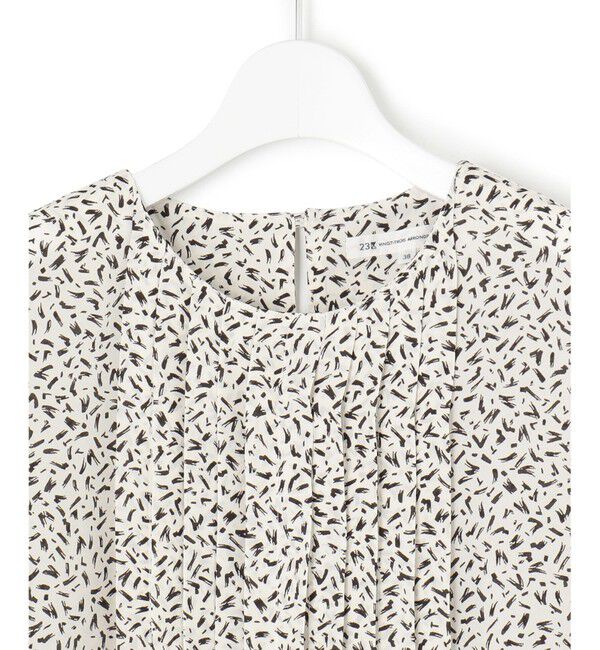 23区「【接触冷感/吸水速乾】ペインティングプリント ブラウス」|シャツ・ブラウス|