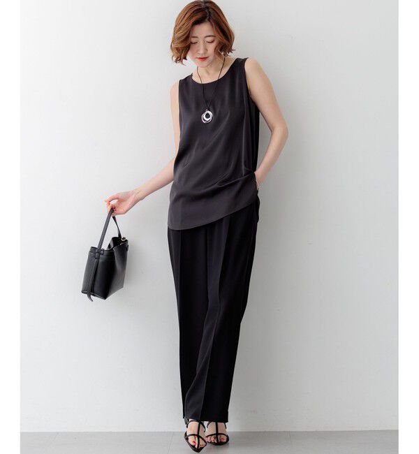 23区「【接触冷感/UVカット/吸水速乾】ストレッチジョーゼット ワイド パンツ」|その他|