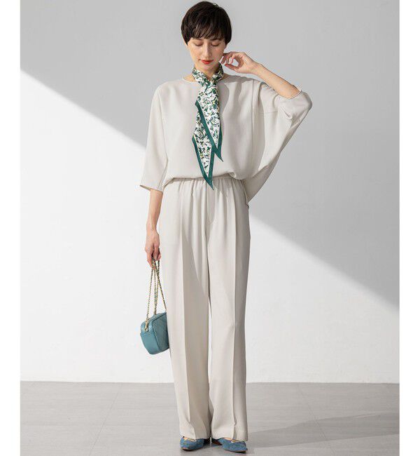 23区「【接触冷感/UVカット/吸水速乾】ストレッチジョーゼット ワイド パンツ」|その他|