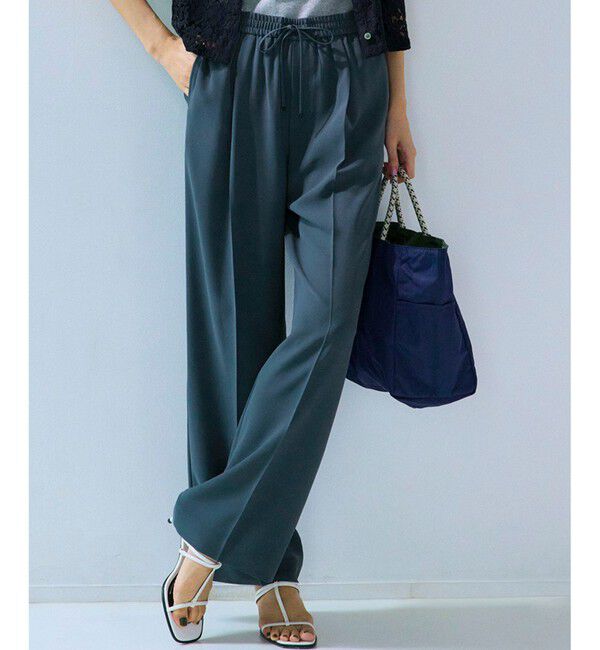 23区「【接触冷感/UVカット/吸水速乾】ストレッチジョーゼット ワイド パンツ」|その他|ﾀﾞｰｸｸﾞ