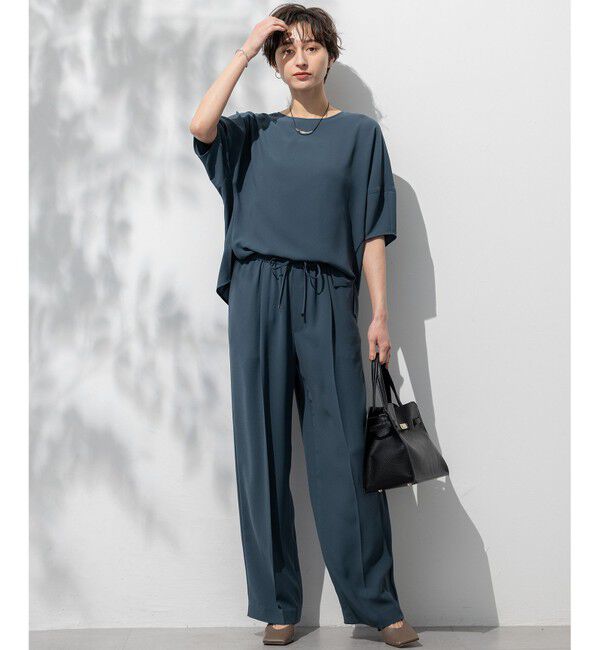 23区「【接触冷感/UVカット/吸水速乾】ストレッチジョーゼット ワイド パンツ」|その他|