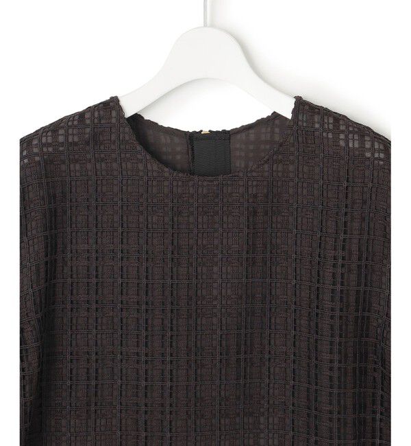 23区「【洗える】Broche チェック レース ブラウス」|シャツ・ブラウス|