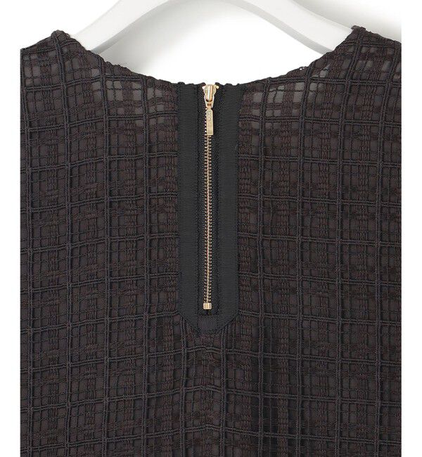 23区「【洗える】Broche チェック レース ブラウス」|シャツ・ブラウス|