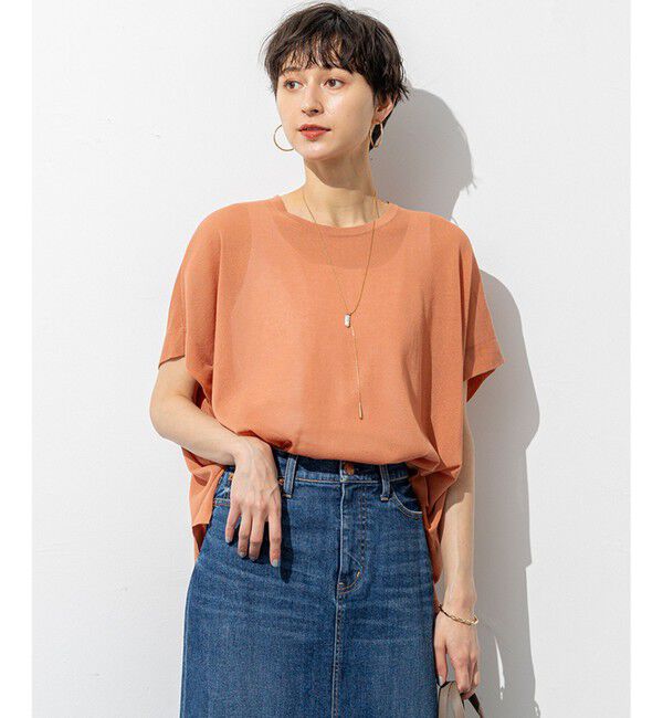 23区「【洗える】ライトシアー ハーフスリーブ ニット」|ニット・セーター|ﾗｲﾄｵﾚﾝ