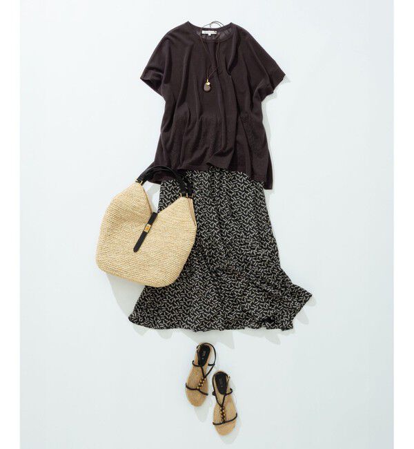 23区「【洗える】ライトシアー ハーフスリーブ ニット」|ニット・セーター|