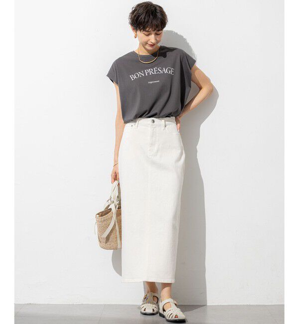 23区「【接触冷感/洗える】BON-PRESAGE ロゴ フレンチスリーブ Tシャツ」|Tシャツ・カットソー|