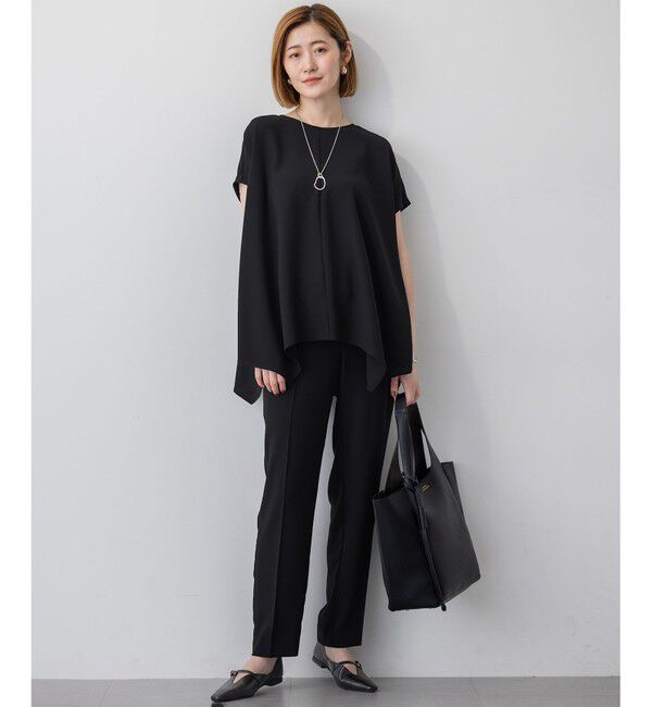 23区「【UVカット/接触冷感/吸水速乾】ストレッチジョーゼット イレギュラーヘムプルオーバー」|Tシャツ・カットソー|