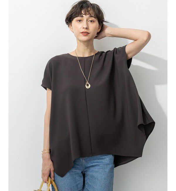 23区「【UVカット/接触冷感/吸水速乾】ストレッチジョーゼット イレギュラーヘムプルオーバー」|Tシャツ・カットソー|ﾀﾞｰｸﾌﾞ