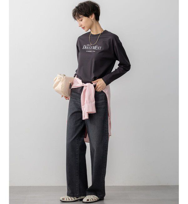 23区「【洗える】ロゴプリント コットン Tシャツ」|Tシャツ・カットソー|