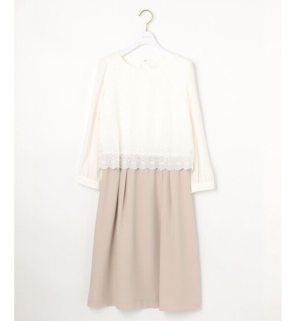 ANY SIS「【洗える】レースコンビバックサテン ワンピース」|ワンピース|