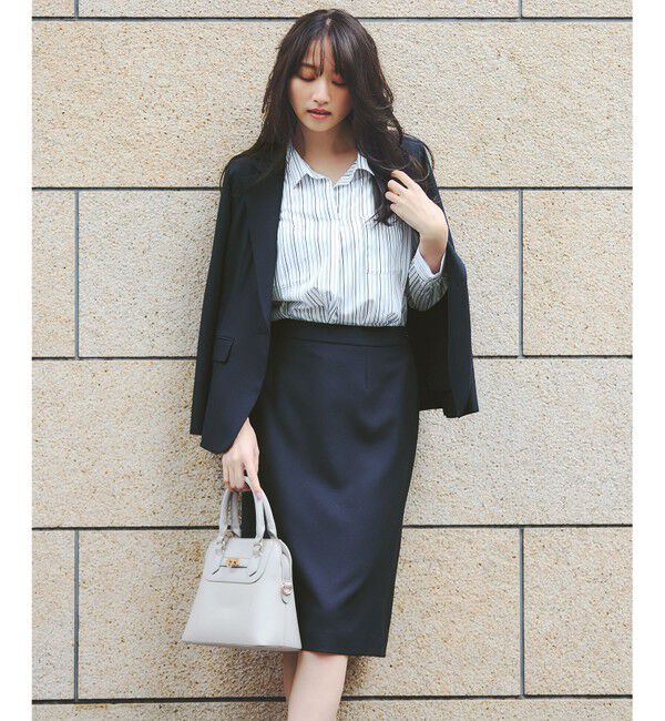 any SiS「【UVカット / 接触冷感 / 吸水速乾】スマートビューティストレッチ タイトスカート」|スカート|ネイビー