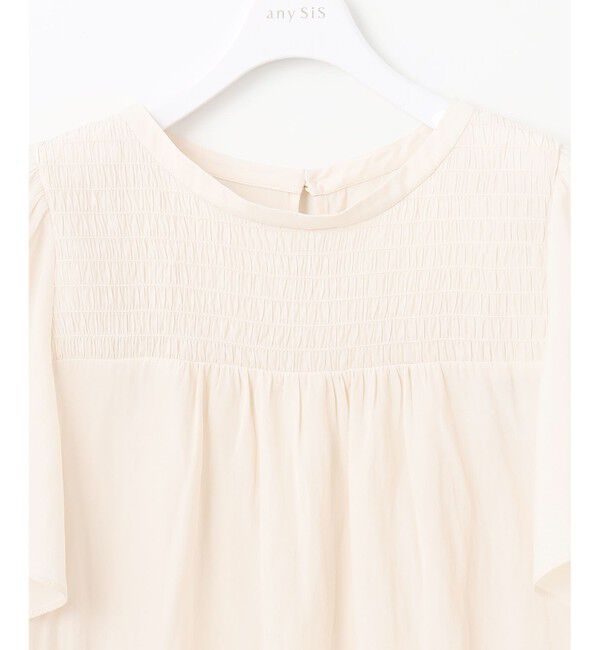 ANY SIS「【洗える】シャーリングツヤ ブラウス」|シャツ・ブラウス|