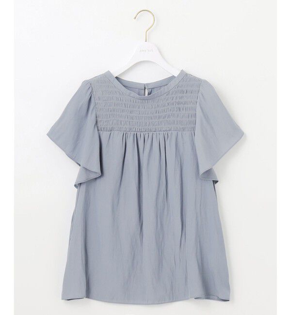 ANY SIS「【洗える】シャーリングツヤ ブラウス」|シャツ・ブラウス|