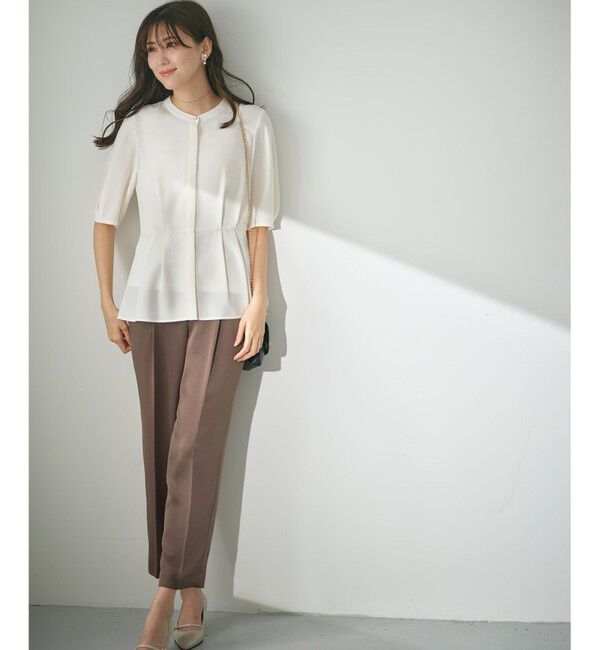 ANY SIS「【接触冷感・UVカット・速乾】コンフォートビューティサテン ブラウス」|シャツ・ブラウス|