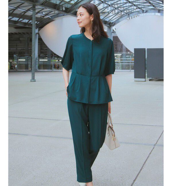 ANY SIS「【接触冷感・UVカット・速乾】コンフォートビューティサテン ブラウス」|シャツ・ブラウス|