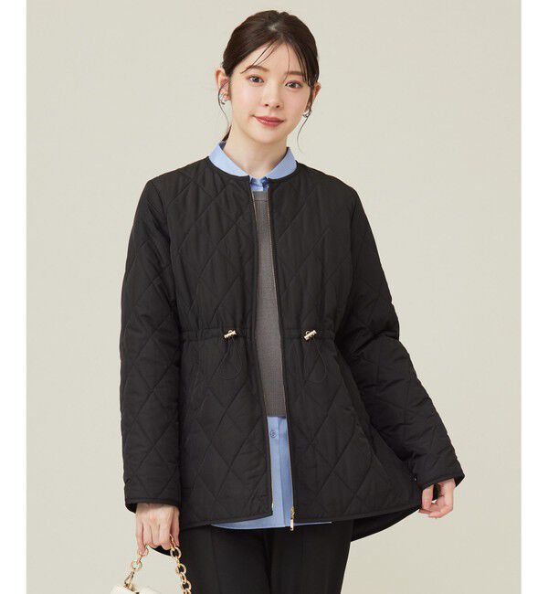 ANY SIS「【撥水】キルティングジップ アウター」|ダウン|ブラック