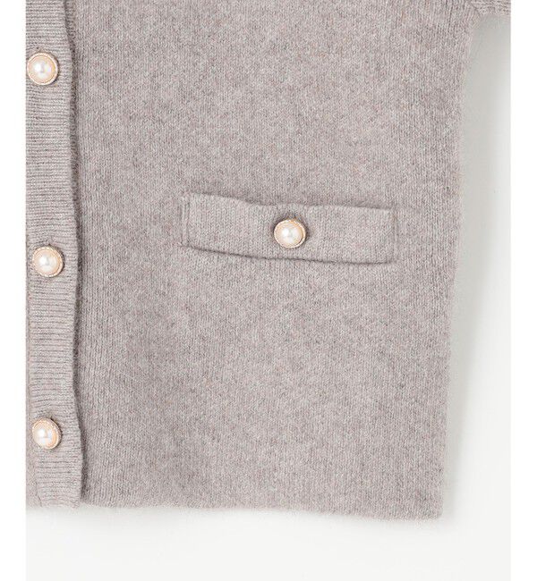 ANY SIS「【洗える】アンゴラフォックスブレンドニット ジャケット」|ノーカラージャケット|