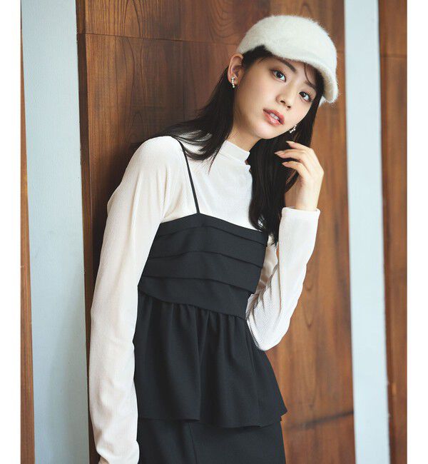 ANY SIS「【BAILA12月号掲載・貴島明日香さんコラボ】ドッキングビスチェワンピース&times;インナーセット」|ワンピース|