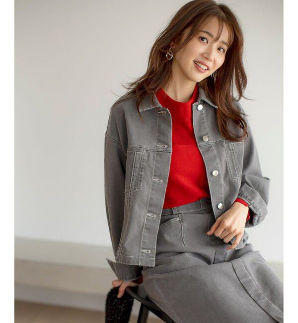 any SiS「【洗える】ストレッチライトデニム ジャケット」|デニムジャケット|