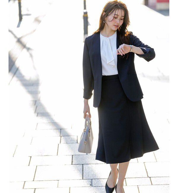 ANY SIS「【UVカット・接触冷感・吸水速乾】スマートビューティストレッチ ノーカラージャケット」|ノーカラージャケット|