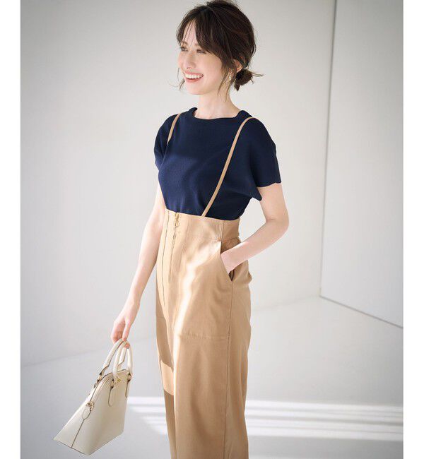 ANY SIS「【接触冷感・UVカット・洗える】ビューティクール フレンチ ニットＴ」|ニット・セーター|