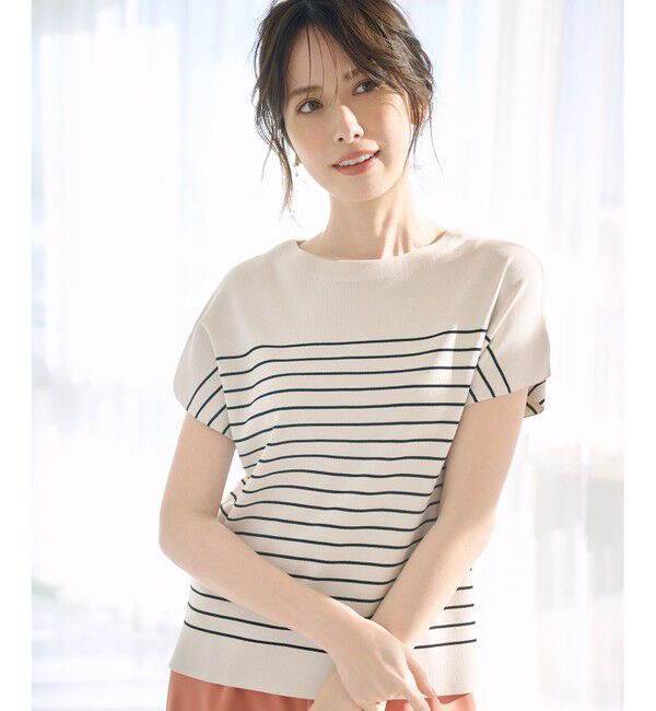 ANY SIS「【接触冷感・UVカット・洗える】ビューティクール フレンチ ニットＴ」|ニット・セーター|