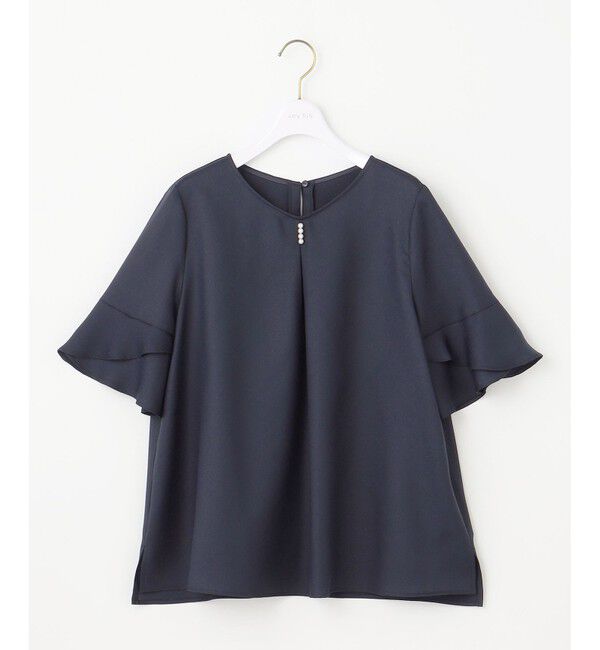 ANY SIS「【接触冷感・UVカット・速乾】スムージーポリエステル フレアスリーブ ブラウス」|シャツ・ブラウス|