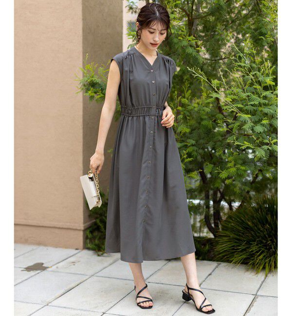 ANY SIS「【洗える】フロントボタンギャザー ワンピース」|ワンピース|