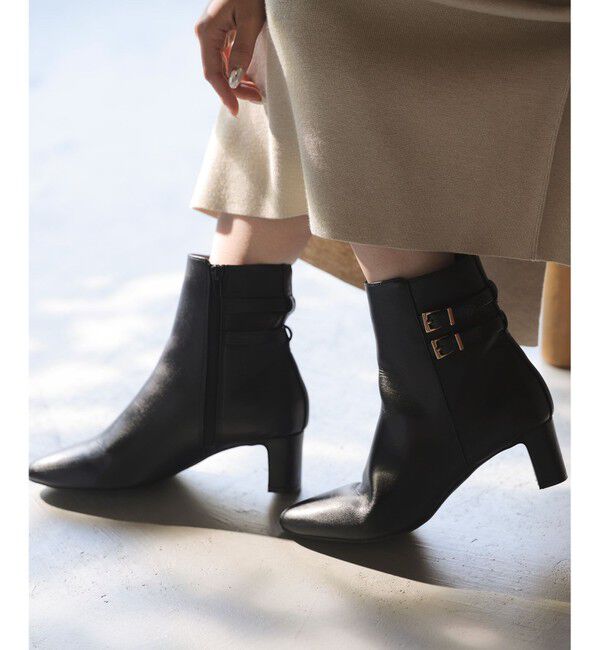 ANY SIS「【23.0～24.0cm】ベルト付き ブーツ」|ショートブーツ|ブラック