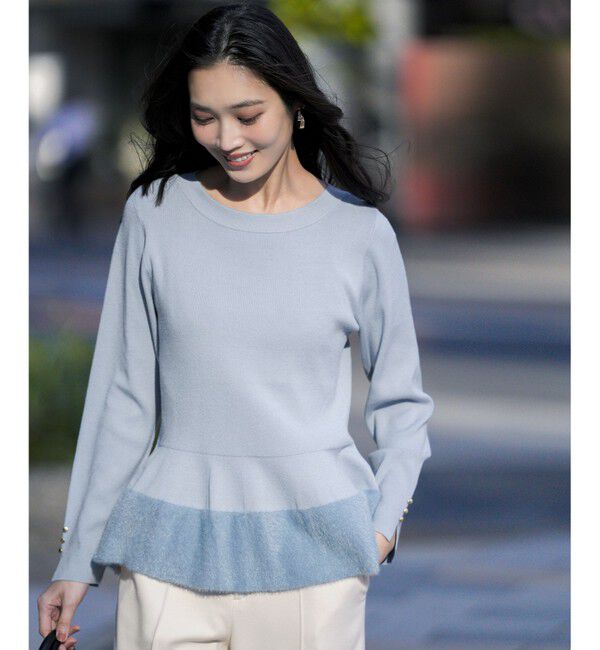 ANY SIS「ペプラムフェザー ニット」|ニット・セーター|