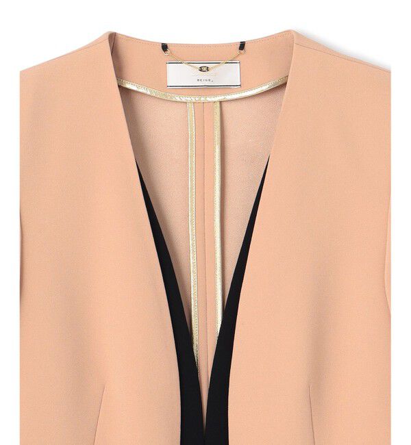 BEIGE,「【S-size】CINDY / ダブルカラージャケット」|ノーカラージャケット|