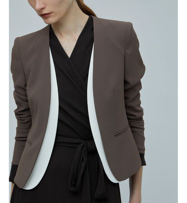 BEIGE,「【S-size】CINDY / ダブルカラージャケット」|ノーカラージャケット|