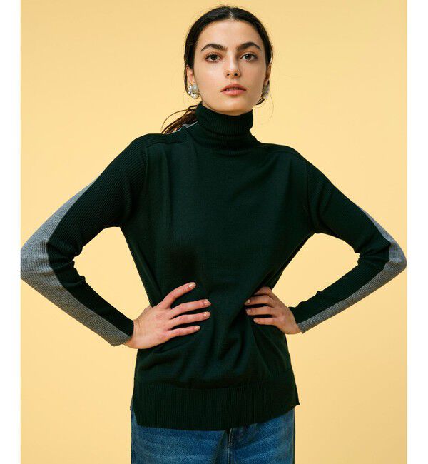 BEIGE,「【洗える】LA MONNAIE / タートルネックニット」|ニット・セーター|F Green&times;Md Gray