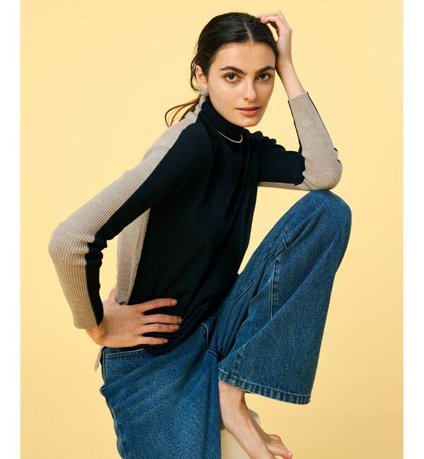 BEIGE,「【洗える】LA MONNAIE / タートルネックニット」|ニット・セーター|Navy&times;Lt Taupe