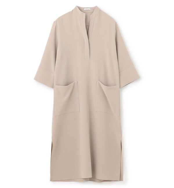BEIGE,「【洗える】RUE / クロスオーバーVネックワンピース」|ワンピース|