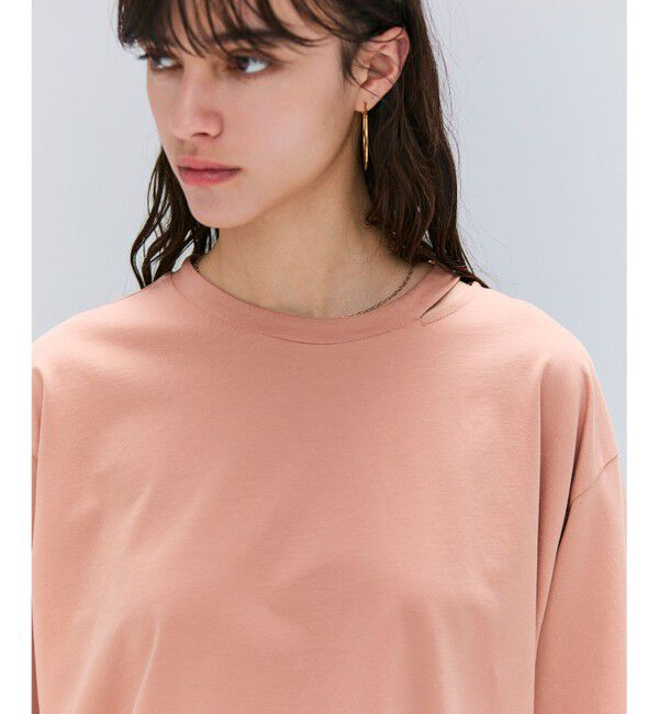 BEIGE,「【洗える・GLOW ８月号掲載】S.BABILA / スリットネックオーバーサイズTシャツ」|Tシャツ・カットソー|