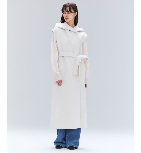 BEIGE,「【Oggi掲載】LEMOORE / ウールリバーフード付きロングジレ」|ベスト・ジレ|