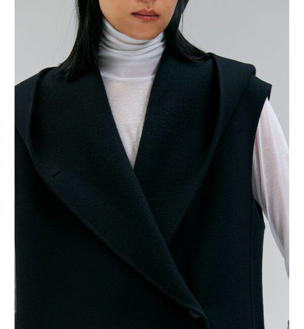 BEIGE,「【Oggi掲載】LEMOORE / ウールリバーフード付きロングジレ」|ベスト・ジレ|