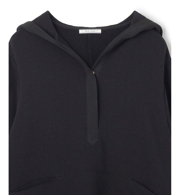 BEIGE,「【洗える】POMONA / Vネックフード付プルオーバー」|Tシャツ・カットソー|