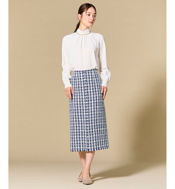 BEIGE,「BERYL / ファンシーツイード Iラインスカート」|スカート|