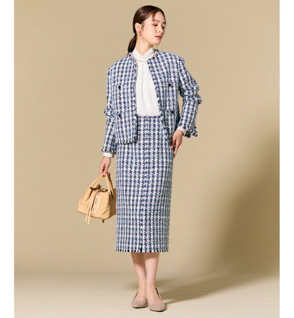 BEIGE,「BERYL / ファンシーツイード Iラインスカート」|スカート|