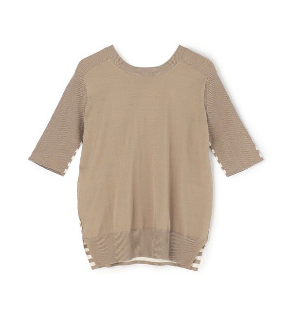 BEIGE,「JULIE / コットンシルク 2WAY半袖ニット」|ニット・セーター|