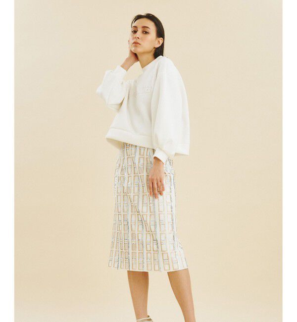 Grace Class「スパンコールタイトスカート」|スカート|ホワイト