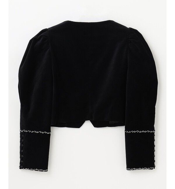 GRACE CONTINENTAL「ショート刺繍ジャケット」|ノーカラージャケット|