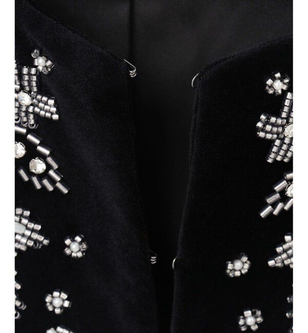 GRACE CONTINENTAL「ショート刺繍ジャケット」|ノーカラージャケット|