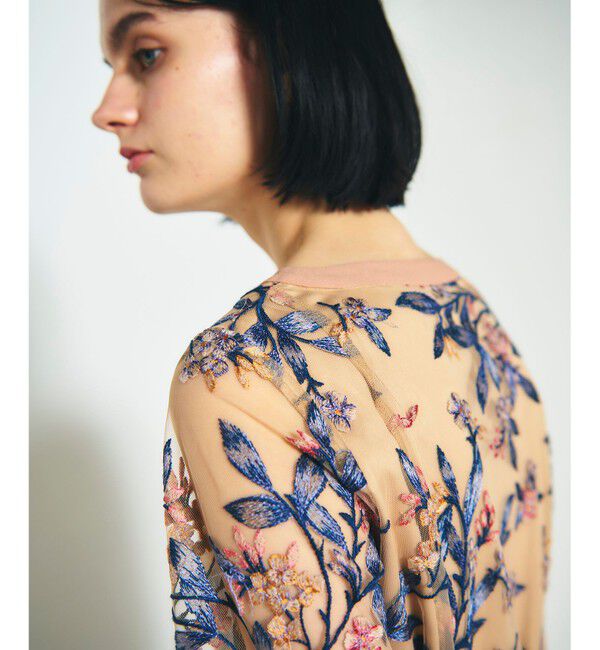 GRACE CONTINENTAL「フラワー刺繍フレアワンピース」|ワンピース|